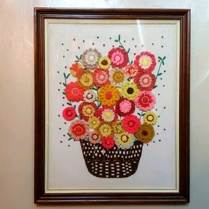 🦄 Vintage needle work framed picture